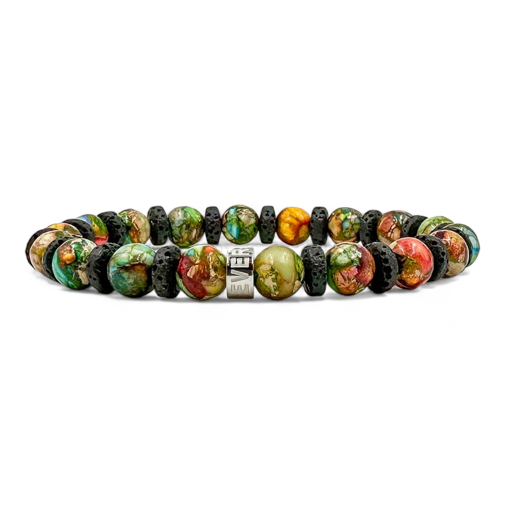 Atlas Imperial Rainbow Jasper Lava Rock Beaded Bracelet - Rosetta Creative Boutique
